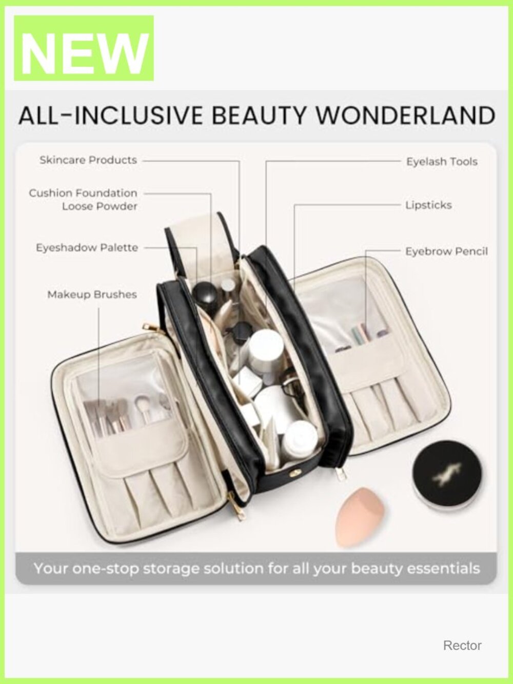 Large Capacity Cosmetic Bag Organizer Travel Makeup Toiletries Waterproof - Picture 2 of 6